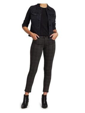 Adrino Goldschmied AG Pants Womens 31R Houndstooth Plaid Folkstone Prima Ankle